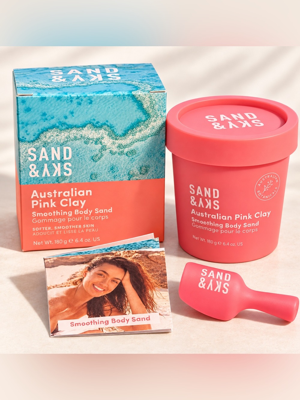 Sand & Sky Australian Pink Clay Smoothing Body Sand Scrub 6.4 oz NIB Revolve